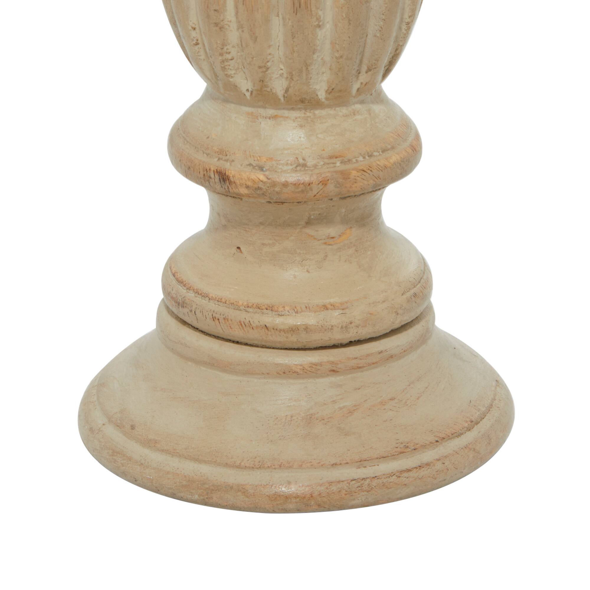 Brown Mango Wood Traditional Candle Holder Set